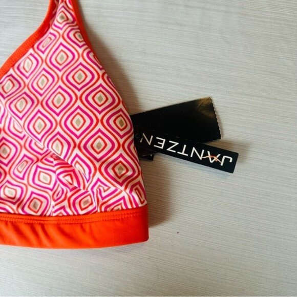 Jantzen Halter Bikini Top Sz 10 NWT Retro Geo Print Swimwear Y2K Poolside Glam - Picture 5 of 8